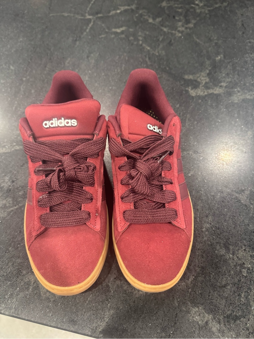adidas Maroon Suede Sneakers with Gum Sole